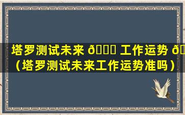 塔罗测试未来 🐈 工作运势 🕊 （塔罗测试未来工作运势准吗）